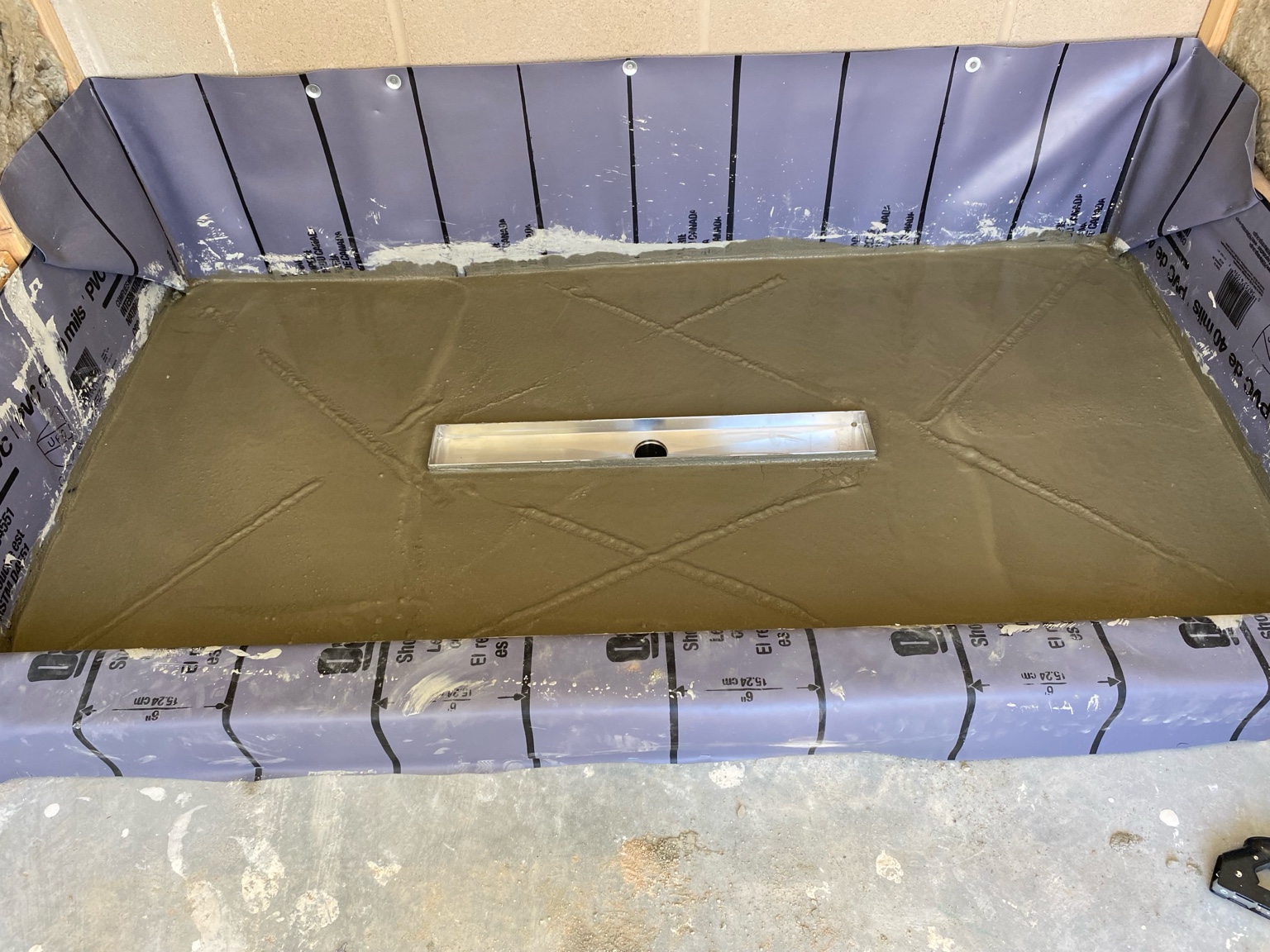 Shower pan preparation