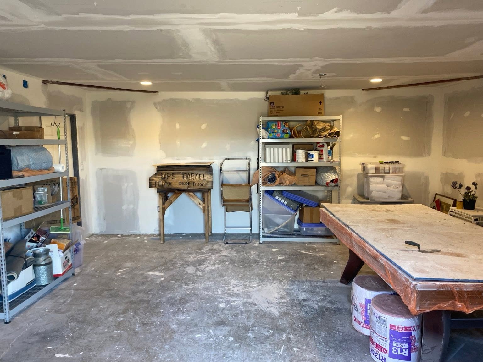 Garage drywall preparation during remodel